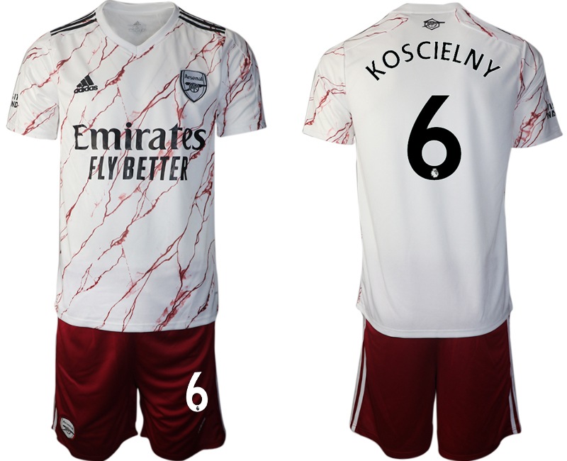 Men 2020-2021 club Arsenal away #6 white Soccer Jerseys->barcelona jersey->Soccer Club Jersey